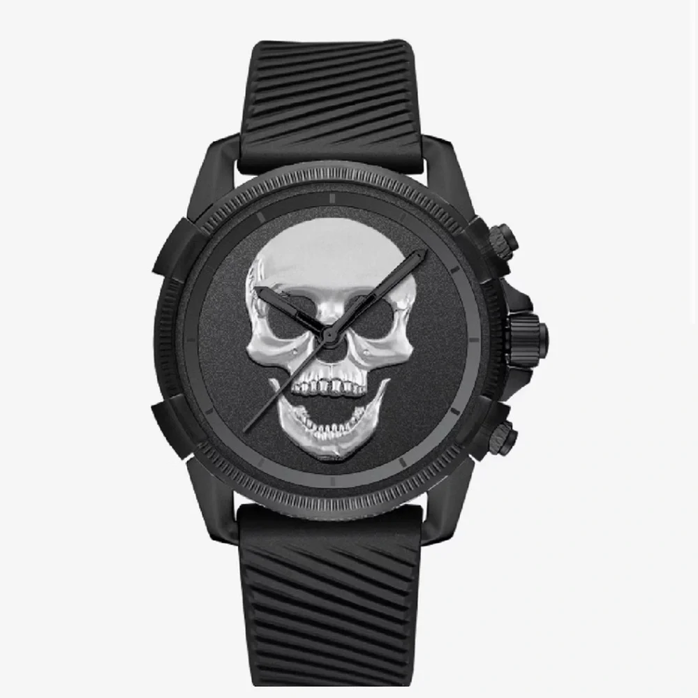 NEW Mens Black Silicone Strap Ed Hardy Watch